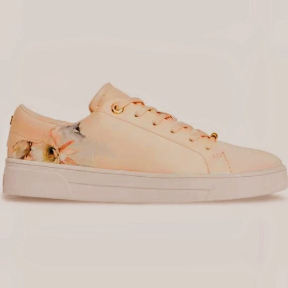 TED BAKER Lylas Womens FLORAL sneakers SIZE 5.5- 36 eu PINK PREPPY Sublime GEMS